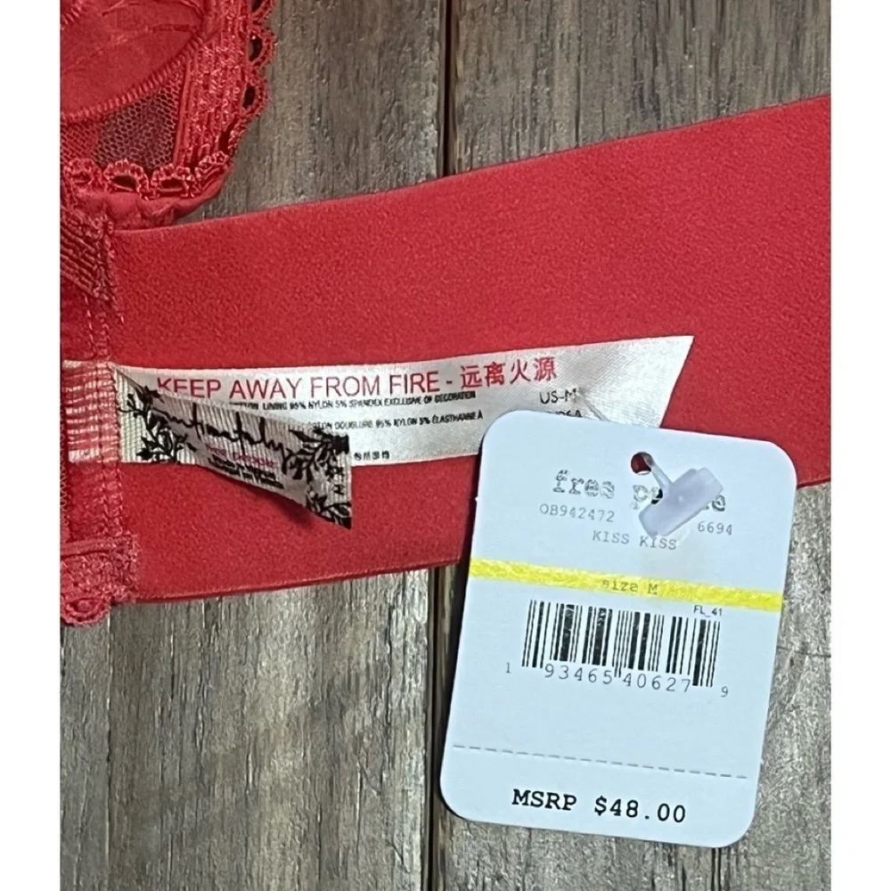 FREE PEOPLE Intimately June High Neck bralette Kiss Kiss coral Medium NWT - Picture 9 of 13